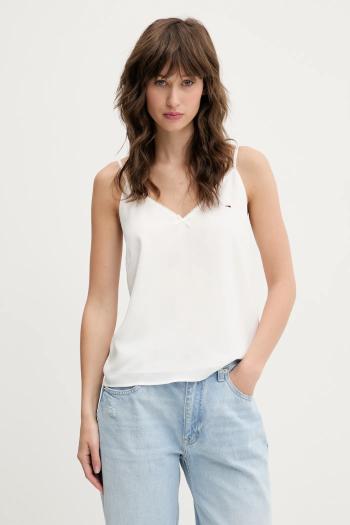 Blúzka Tommy Jeans biela farba, jednofarebná, DW0DW20604
