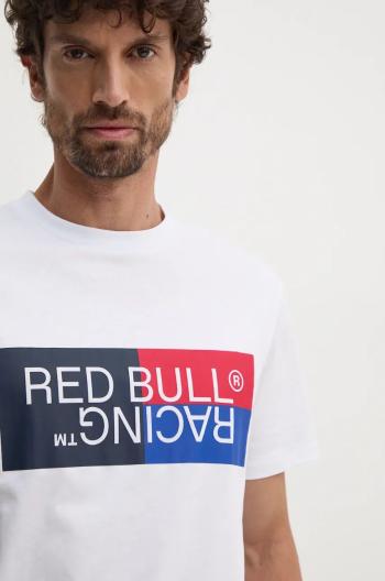 Bavlnené tričko Red Bull Racing x Pepe Jeans pánske, biela farba, s potlačou, RM500001