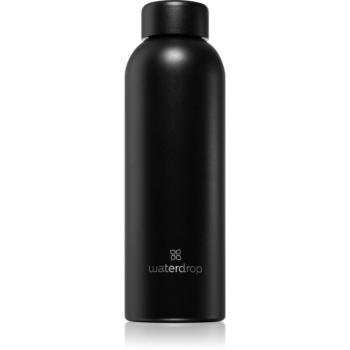 Waterdrop Thermo Steel fľaša na vodu z nehrdzavejúcej ocele farba Black Matt 600 ml