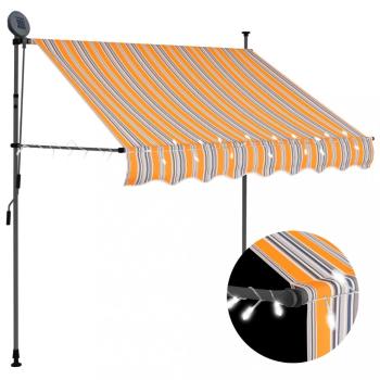 Ručne zaťahovacia markíza s LED svetlom 100x120 cm Dekorhome