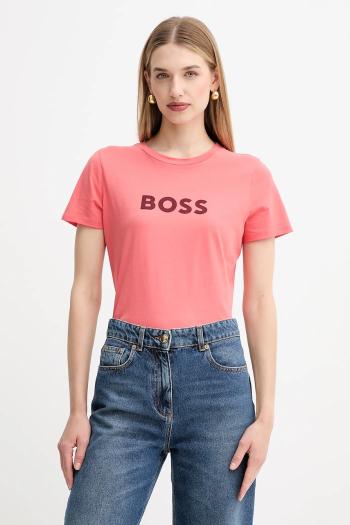 Bavlnené tričko BOSS Orange BOSS ORANGE dámske, fialová farba, 50501139