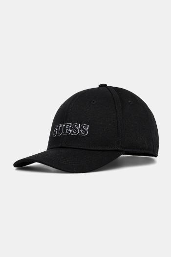 Bavlnená šiltovka Guess čierna farba, AW5360 COT01