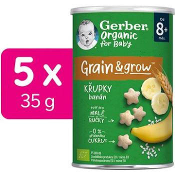 GERBER Organic chrumky banánové 5× 35 g (8445290321459)