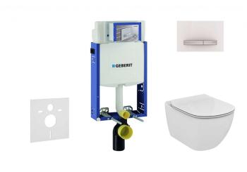 GEBERIT - Kombifix Modul na závesné WC s tlačidlom Sigma50, alpská biela + Ideal Standard Tesi - WC a doska, Aquablade, SoftClose 110.302.00.5 NU8