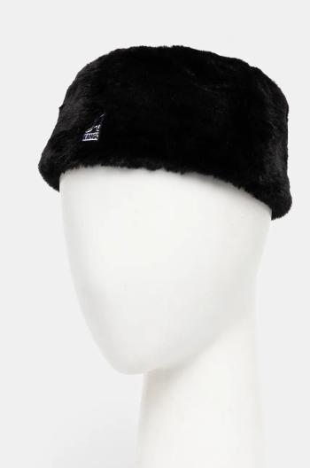 Čiapka Kangol FAUX FUR TOPPER čierna farba, K5419.BS002