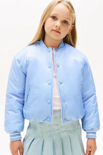 Detská obojstranná bomber bunda Tommy Hilfiger modrá farba, KG0KG08727