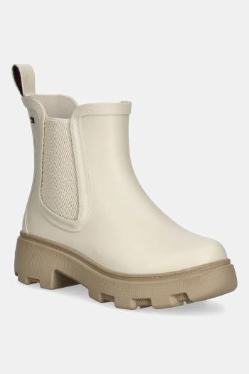 Gumáky Tommy Hilfiger RUBBER FLAG CLEATED RAINBOOT béžová farba, FW0FW08637