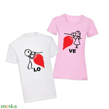 Páros mintás póló, pulóver I Love You figurák