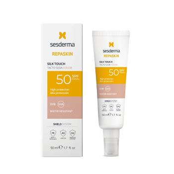 Sesderma Tónovaný opaľovací krém na tvár SPF 50 Repaskin Silk Touch Color (Tinted Facial Sunscreen) 50 ml