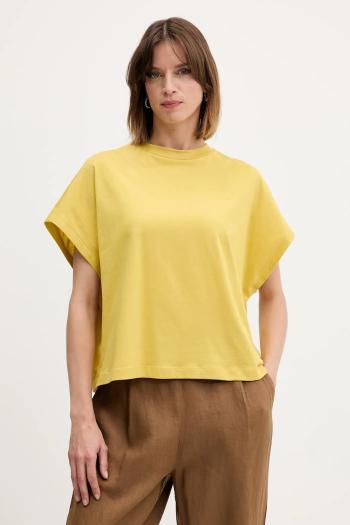 Bavlnené tričko United Colors of Benetton dámske, žltá farba, 3096D1071