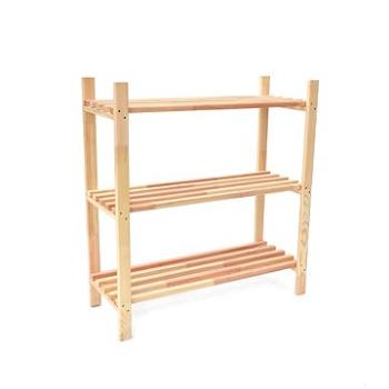ROJAPLAST Regál drevený 3 police 75 × 30 × 80 cm (1375)
