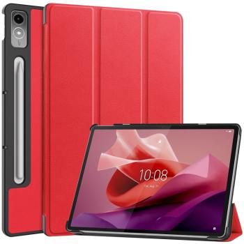 LEATHER PRO Zaklápací kryt pre Lenovo Tab P12 červený