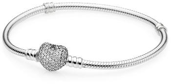 Pandora Strieborný náramok s trblietavým srdcom 590727CZ 16 cm