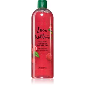 Oriflame Love Nature Organic Mint & Raspberry čistiaci peelingový gél s vôňou malín 500 ml