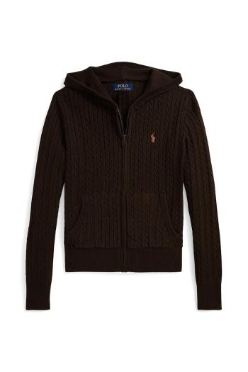 Detský bavlnený sveter Polo Ralph Lauren hnedá farba, ľahký, 313916533015