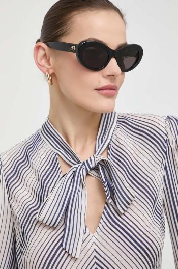 Slnečné okuliare Balenciaga dámske, čierna farba, BB0294S