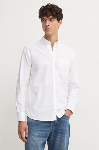 Bavlnená košeľa United Colors of Benetton pánska, biela farba, regular, s golierom button-down, 5FGBUQ04C