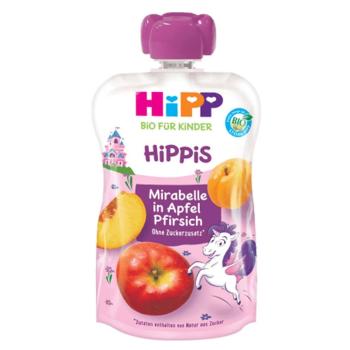 HiPP Hippies Jablko-Broskyňa-Mirabelka BIO 100 g