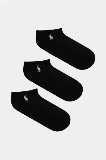 Ponožky Polo Ralph Lauren 3-pak dámske, čierna farba, 455972885