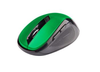 C-TECH myš WLM-02, čierno-zelená, bezdrôtová, 1600DPI, 6 tlačidiel, USB nano receiver