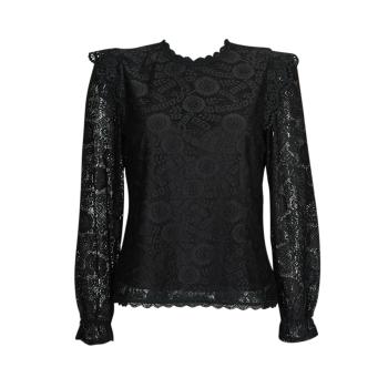 Pieces  PCOLLINE LS LACE TOP NOOS BC  Košele a blúzky Čierna