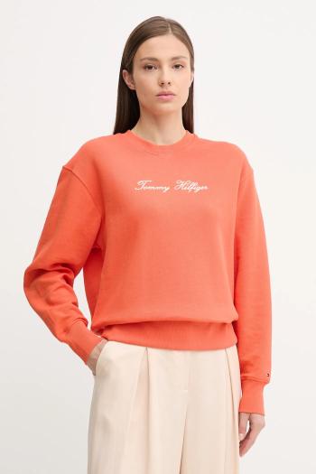 Mikina Tommy Hilfiger oranžová farba, vzorovaná, WW0WW45743