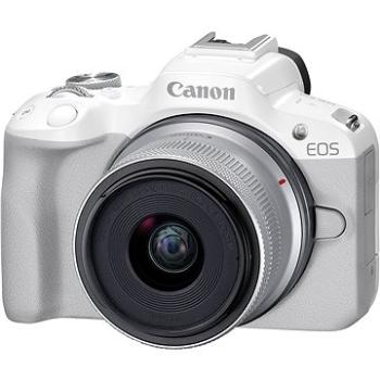 Canon EOS R50 biely + RF-S 18 – 45 mm f/4,5 – 6,3 IS STM (5812C013) + ZDARMA Ministativ JOBY