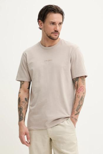 Bavlnené tričko Superdry pánske, béžová farba, jednofarebné, M1012131A-1PC