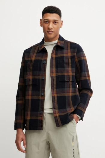 Košeľové sako Fjallraven Singi Flannel Overshirt M tmavomodrá farba, prechodné, F12600226.555.265