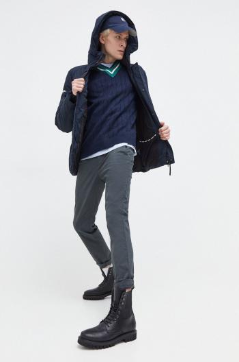 Nohavice Tommy Jeans pánske,zelená farba,rovné,DM0DM18339
