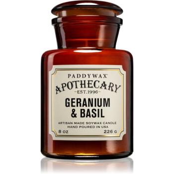 Paddywax Apothecary Geranium & Basil vonná sviečka 226 g