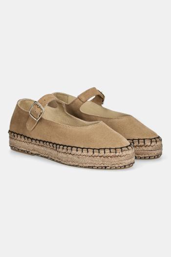 Semišové espadrilky Answear.LAB béžová farba, na platforme