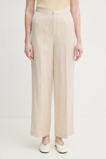 Nohavice ISABELLE BLANCHE dámske, béžová farba, široké, vysoký pás, IS25SS-P052-T004