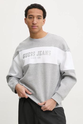Mikina Guess Jeans pánska, šedá farba, vzorovaná, M4BQ39 K9V31