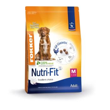 Fokker Adult Medium Nutri-Fit kutyaeledel felnőtteknek - Dupla csomag: 2 x 13 kg