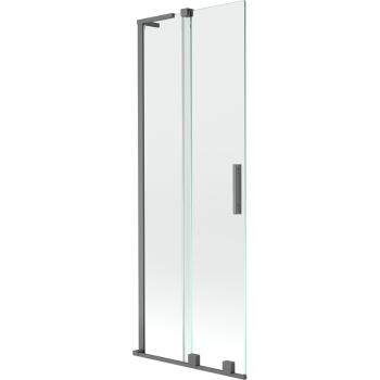 MEXEN/S - Velar L dvojkrídlová posuvná vaňová zástena 70 x 150 cm, transparent, grafit metal 896-070-003-01-95