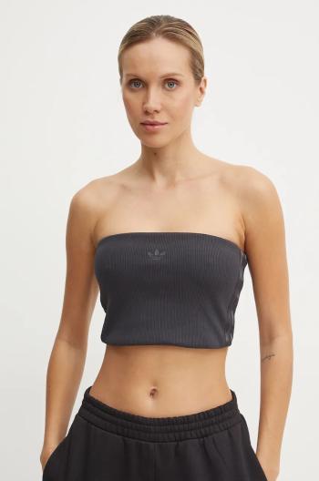 Top adidas Originals Femme Galore Rib Tube Top čierna farba, JN3026