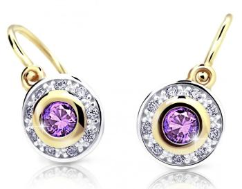 Cutie Jewellery Trblietavé detské bicolor náušnice C2400-10-X-1 fialová