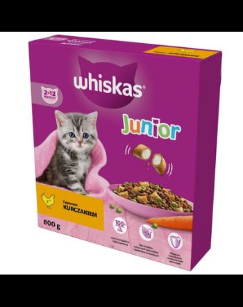 WHISKAS Junior 800 g hrana completa pentru pisoi, cu pui