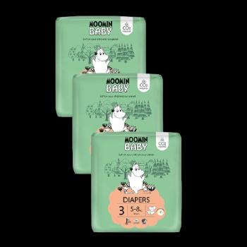 MOOMIN BABY 3 Midi 5–8 kg, mesačné balenie eko plienok 144 ks