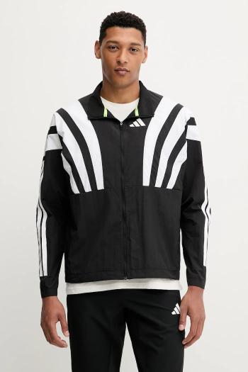 Bežecká bunda adidas Performance Adizero čierna farba, prechodná, oversize, HZ3692