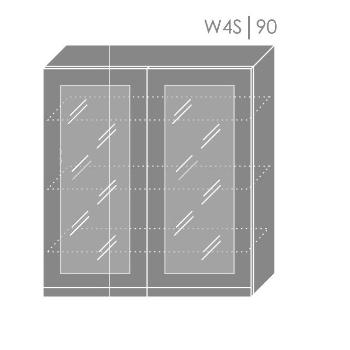 ArtExt Kuchynská linka Brerra - lesk Kuchyňa: Horná skrinka W4S/90 / (ŠxVxH) 90 x 96 x 32,5 cm