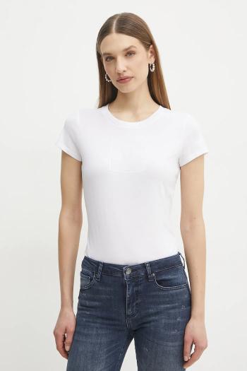 Bavlnené tričko Armani Exchange dámske, biela farba, XW000530 AF10359