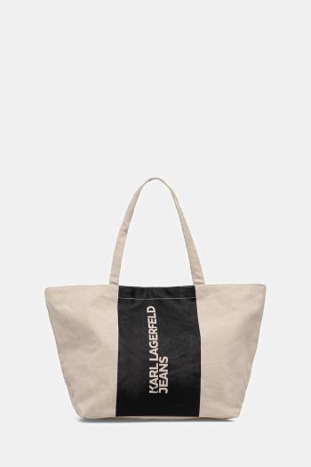 Bavlnená taška Karl Lagerfeld Jeans béžová farba, A3W50067