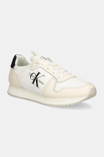 Tenisky Calvin Klein Jeans RUNNER SOCK LACEUP ML LTH biela farba, YW0YW01616