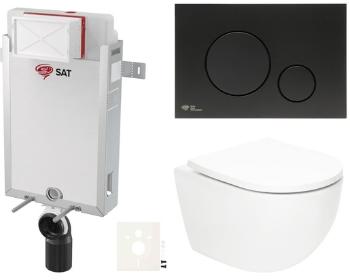 Závesný wc set SAT Fusion na zamurovanie vírové splachovanie SIKOSZTORFU68