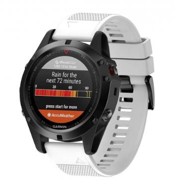 BStrap Silicone Acton remienok na Garmin Fenix 5 / 6 / 6 Pro / 7 / 8 47mm / E, white (SGA001C02)