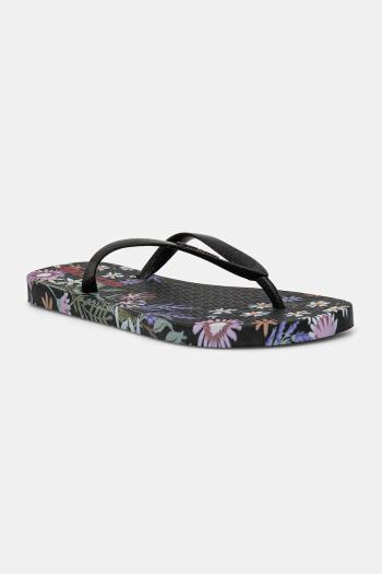 Šľapky Ipanema VERAO TROPIC dámske, čierna farba, na plochom podpätku, 27197-BB267
