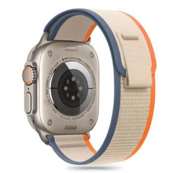 Tech-Protect Nylon Stripe remienok na Apple Watch 44/45/46/49mm, cream orange