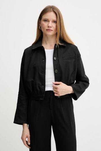 Bunda Guess RIAN čierna farba, prechodná, oversize, W5GL27 WH872